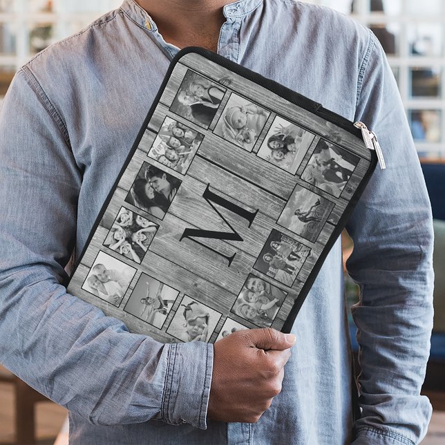 Create Your Custom Photo Collage Rustic Farmhouse Laptop Sleeve (Creator Uploaded)
