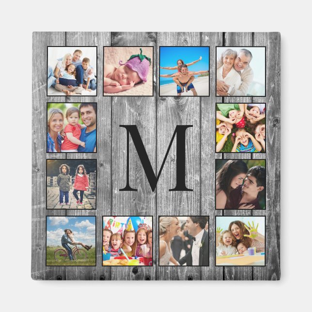 Create Your Custom Photo Collage Rustic Farmhouse Magnet (Front)