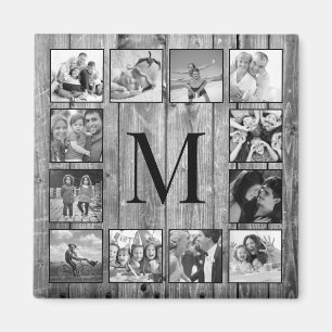 Create Your Custom Photo Collage Rustic Farmhouse Magnet
