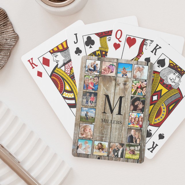 Create Your Custom Photo Collage Rustic Farmhouse Playing Cards (Creator Uploaded)