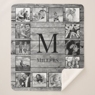 Create Your Custom Photo Collage Rustic Farmhouse Sherpa Blanket