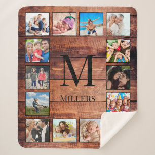 Create Your Custom Photo Collage Rustic Farmhouse Sherpa Blanket