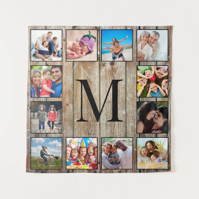 Create Your Custom Photo Collage Rustic Farmhouse Tapestry (Front)
