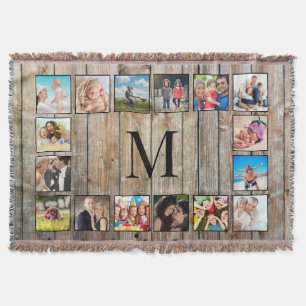 Create Your Custom Photo Collage Rustic Farmhouse Throw Blanket