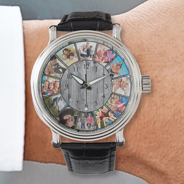 Create Your Custom Photo Collage Rustic Farmhouse Watch (Creator Uploaded)