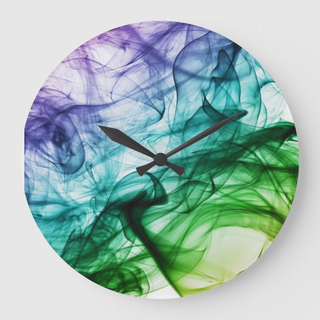 Create Your Custom Photo Grey Classy Elegant Large Clock (Front)