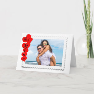 Create Your Custom Photo Red White Valentine Holiday Card