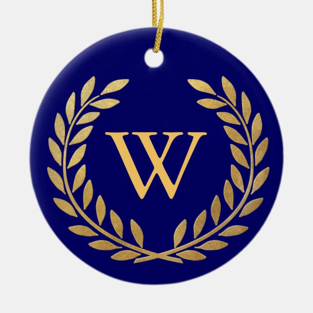 Create Your Decorative Monogram Ceramic Tree Decoration (Front)