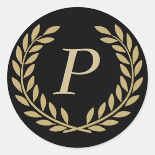 Create Your Decorative Monogram Classic Round Sticker