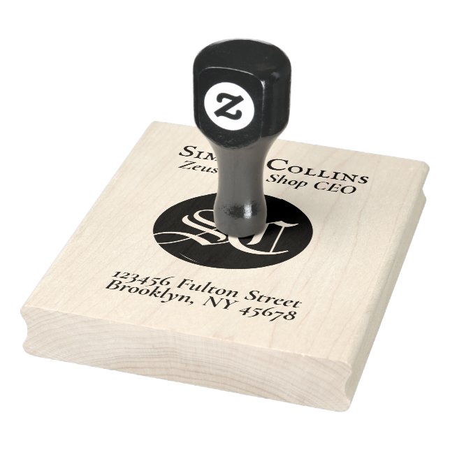 Create your ExLibris Monogram Books Return Address Rubber Stamp (Stamp)