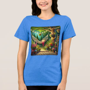 Create Your Happy Place - Tranquil Garden Design Tri-Blend Shirt