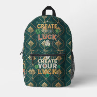 Create Your Luck – Elegant Green & Gold Motivation