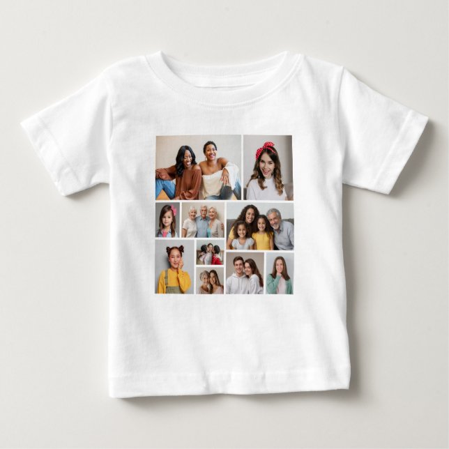Create Your Own 10 Photo Collage Baby T-Shirt (Front)