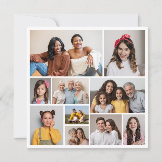 Create Your Own 10 Photo Collage  Card (Front)