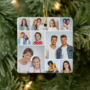 Create Your Own 10 Photo Collage Ceramic Ornament