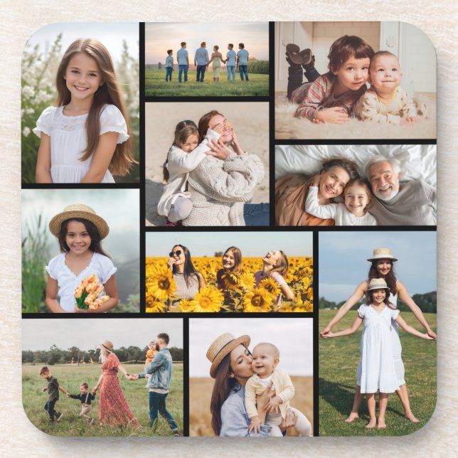 Create Your Own 10 Photo Collage Coaster (Front)