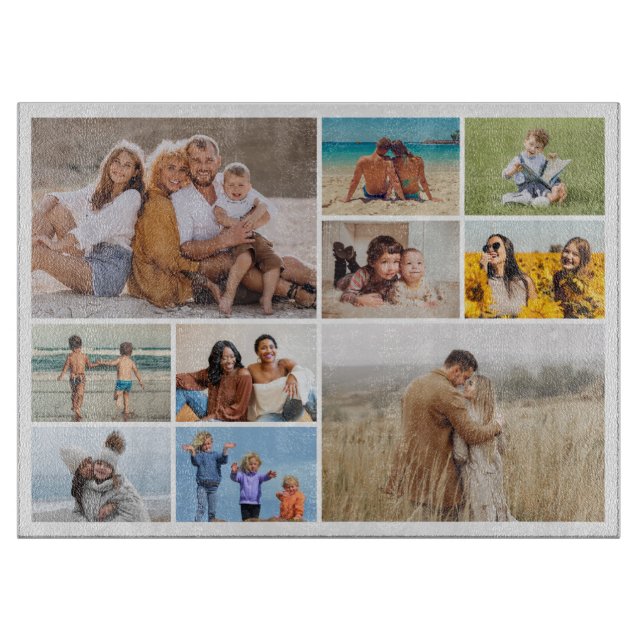 Create Your Own 10 Photo Collage Cutting Board (Front)
