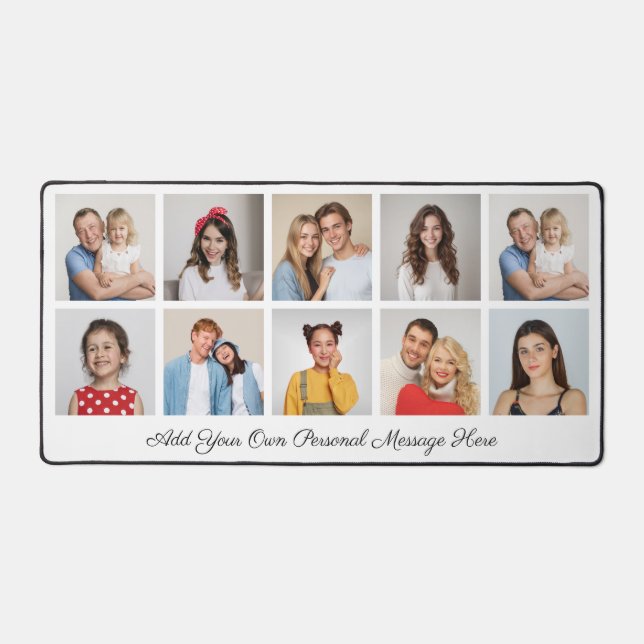 Create Your Own 10 Photo Collage  Desk Mat (Front)