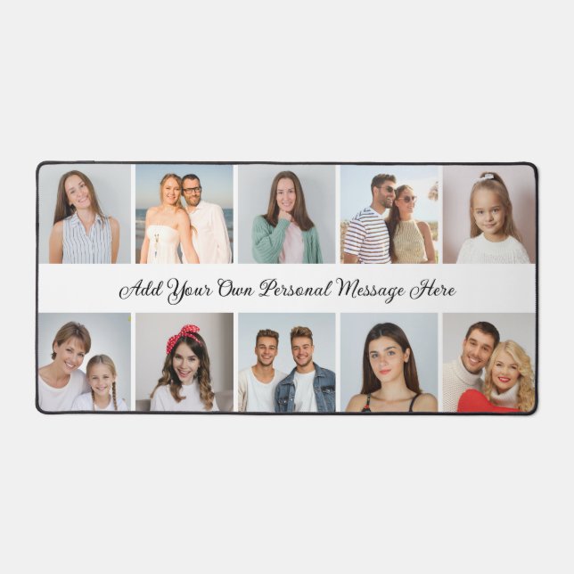 Create Your Own 10 Photo Collage Desk Mat (Front)