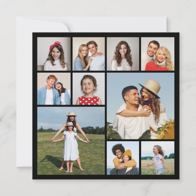 Create Your Own 10 Photo Collage Greeting Card (Front)