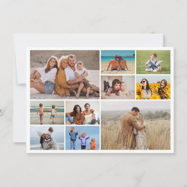 Create Your Own 10 Photo Collage Greeting Card (Front)