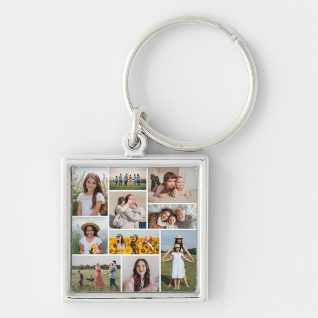 Create Your Own 10 Photo Collage Key Ring (Front)