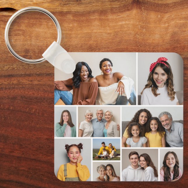 Create Your Own 10 Photo Collage Key Ring (Front)