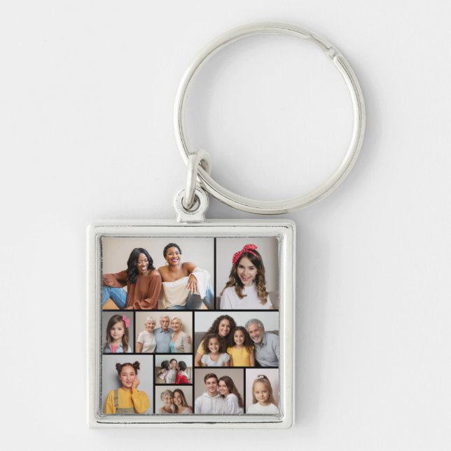 Create Your Own 10 Photo Collage Key Ring (Front)