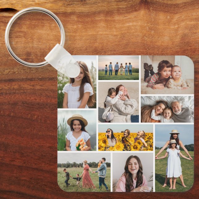 Create Your Own 10 Photo Collage Key Ring (Front)