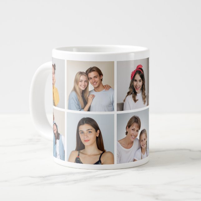 Create Your Own 10 Photo Collage Large Coffee Mug (Front Left)