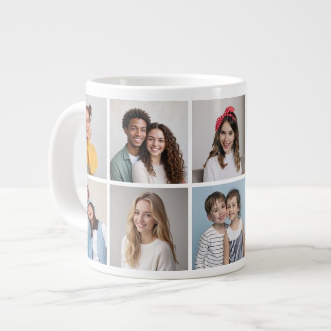 Create Your Own 10 Photo Collage Large Coffee Mug (Front Left)