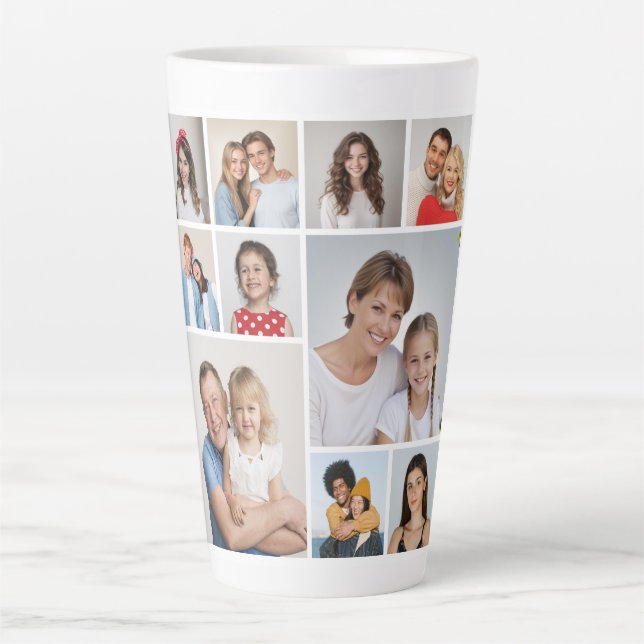 Create Your Own 10 Photo Collage Latte Mug (Front)
