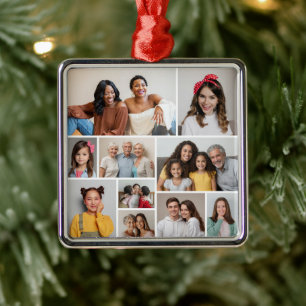 Create Your Own 10 Photo Collage Metal Tree Decoration