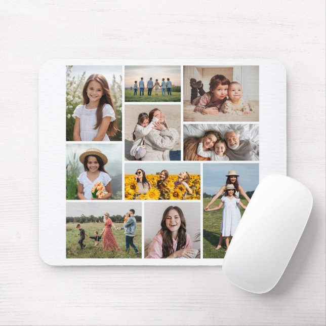 Create Your Own 10 Photo Collage Mouse Pad (With Mouse)