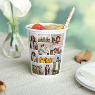 Create Your Own 10 Photo Collage Paper Cups