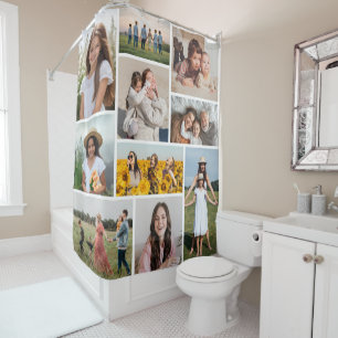Create Your Own 10 Photo Collage Shower Curtain