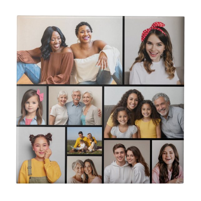Create Your Own 10 Photo Collage Tile (Front)