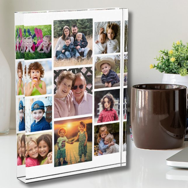 Create Your Own 11 Family Picture Collage White Photo Block (Creator Uploaded)