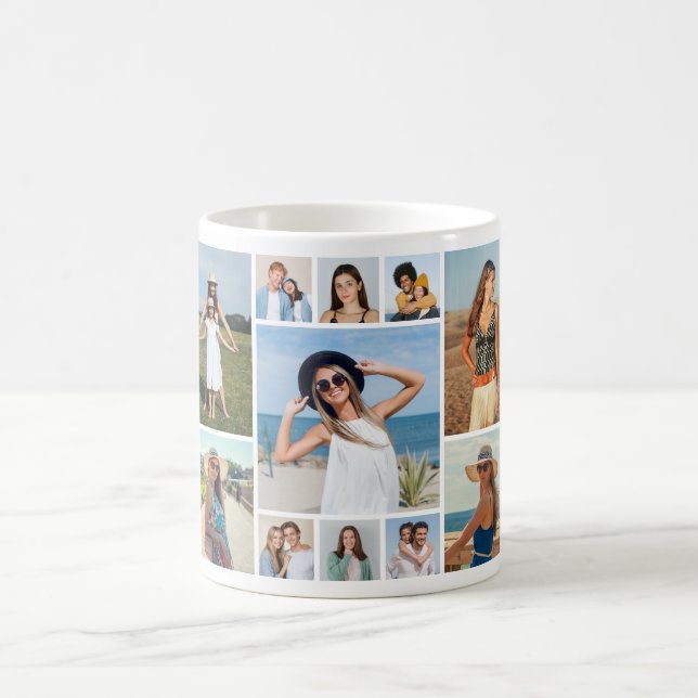 Create Your Own 11 Photo Collage Coffee Mug (Center)