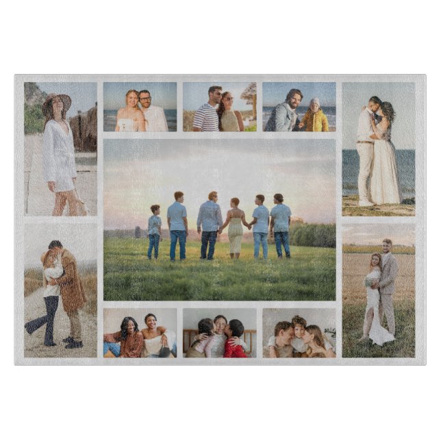 Create Your Own 11 Photo Collage Cutting Board (Front)