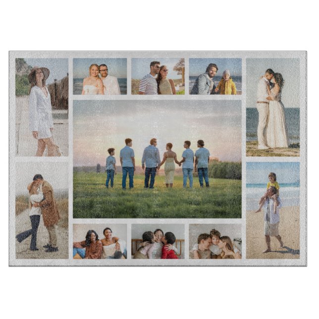 Create Your Own 11 Photo Collage Cutting Board (Front)