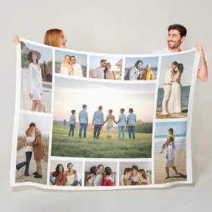 Create Your Own 11 Photo Collage Fleece Blanket