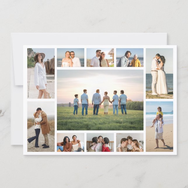 Create Your Own 11 Photo Collage Greeting Card (Front)