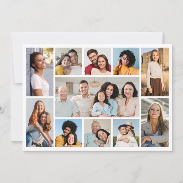 Create Your Own 11 Photo Collage Greeting Card (Front)