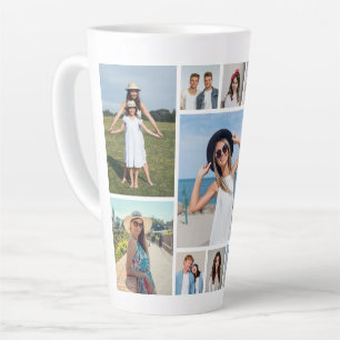 Create Your Own 11 Photo Collage Latte Mug