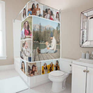 Create Your Own  11 Photo Collage Shower Curtain