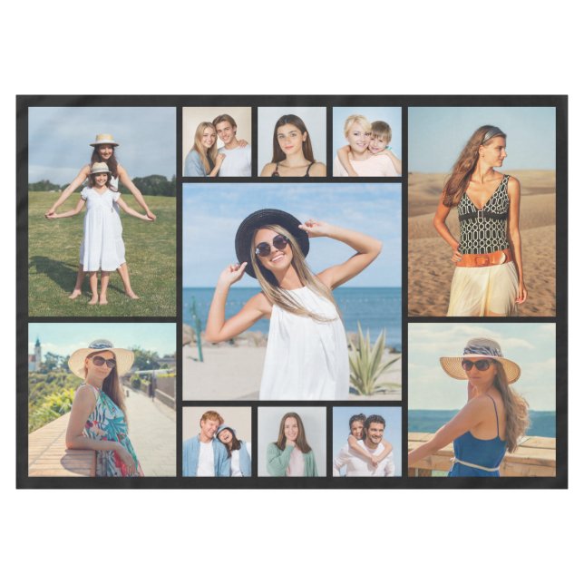 Create Your Own 11 Photo Collage Tablecloth (Front (Horizontal))