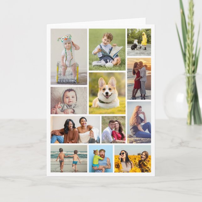 Create Your Own 12 Photo Collage Card (Front)