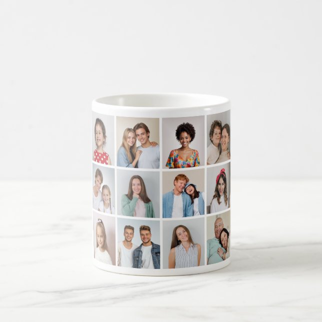 Create Your Own 12 Photo Collage Coffee Mug (Center)
