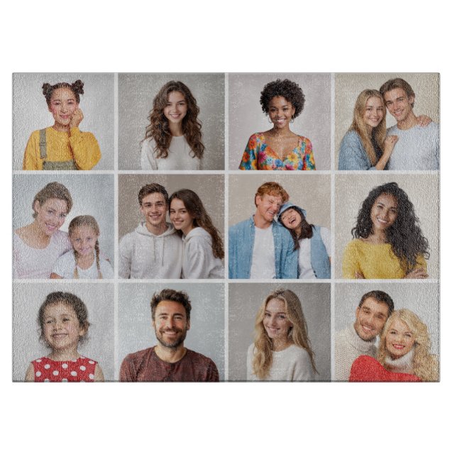 Create Your Own 12 Photo Collage Cutting Board (Front)